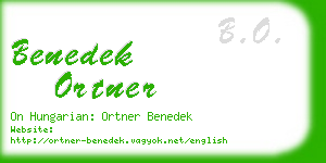 benedek ortner business card